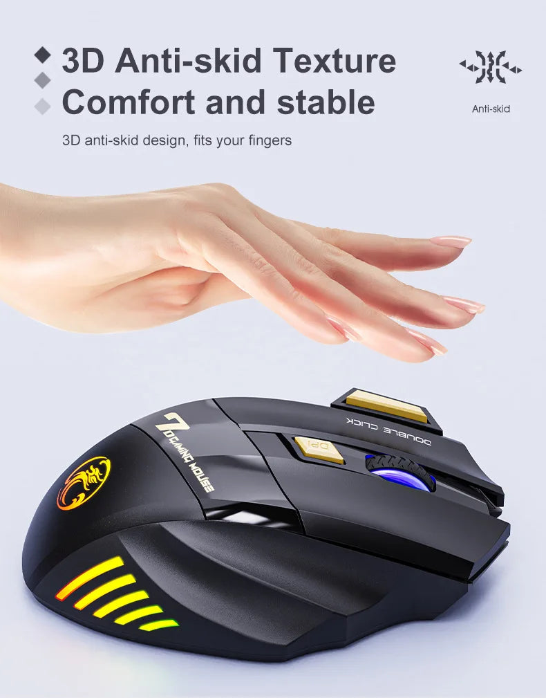UTHAI GW-X7 Laptop Zubehör 7-Tasten Double Tap Free 2.4G Silent Wiederaufladbare Bunte Atmende Licht Drahtlose Gaming Maus