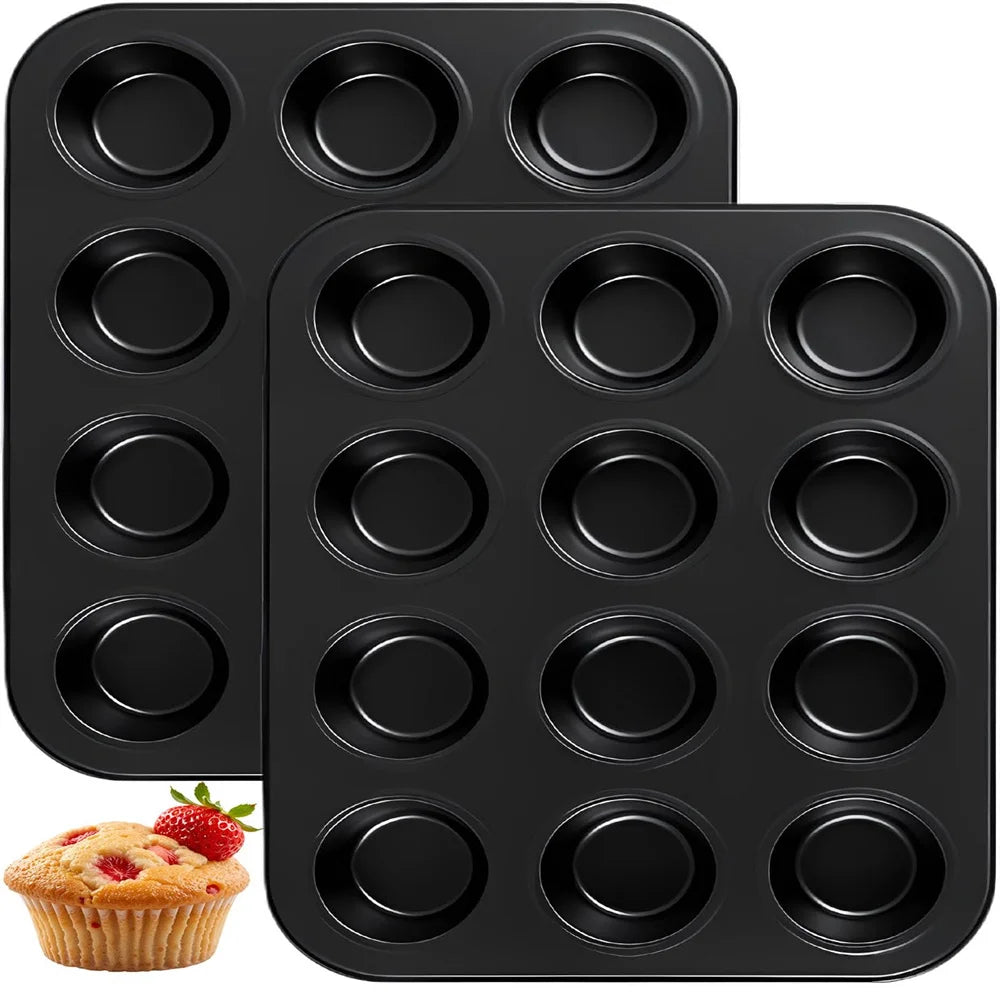 1pack Muffin Pan 6/12 Cups Square Cupcake Pan Muffin Tray Cupcake Mold Muffin Pan Carbon Steel Baking Pan Non Stick Bakeware