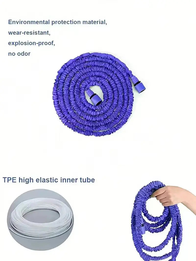 Tuyau magique extensible 25FT-200FT Conception légère Pistolet à 7 fonctions de pulvérisation d'eau Matériaux durables Outils d'arrosage pour la maison et le jardin