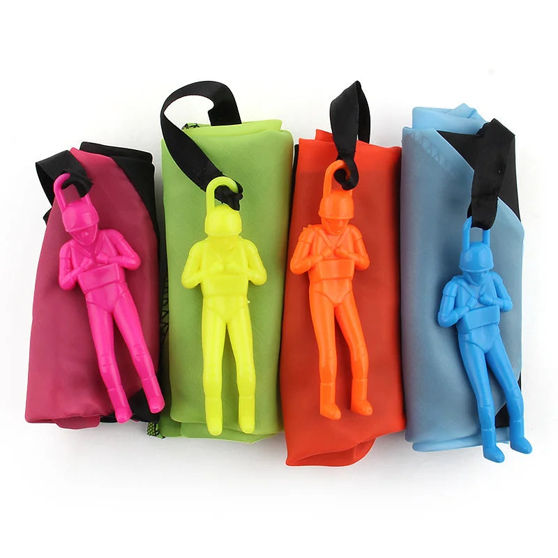 Parachute à Lancer à la Main 4 Pièces, Mini Parachute pour Enfants, Jouet de Plage Extérieur, Jouets Éducatifs de Divertissement Parent-Enfant