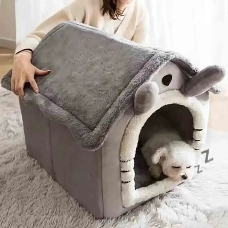 Indoor Warme Hundehütte, weiches Haustierbett, Zelthütte, Hundezwinger, Katzenbett, abnehmbares und waschbares Kissen, ganzjährig universell einsetzbar