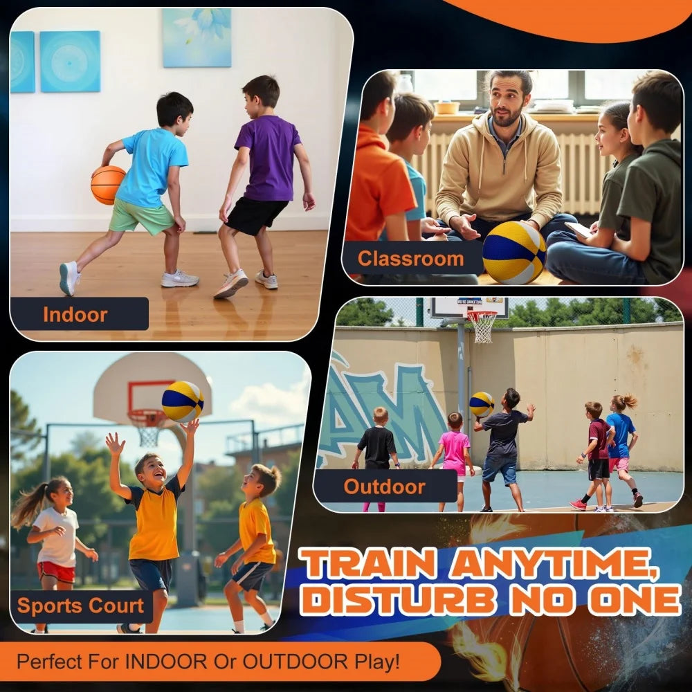 Gewichteter geräuschloser Trainingsbasketball, hochelastischer Schaumstoffball für Indoor-Schießen, Dribbeln, Heimtraining, geräuschlos