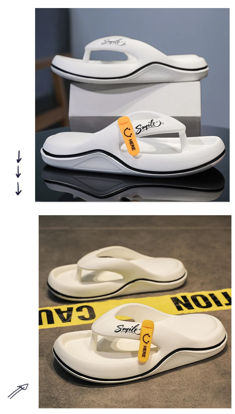 Neue Hausschuhe für Männer und Frauen, Flip-Flops, Sandalen für drinnen und draußen, Strand, superweiche Unterseite, Pantoletten, rutschfeste, dick besohlte Herren-Hausschuhe