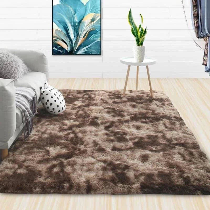 VIKAMA Luxus-Langflor-Teppich aus Samt, weich, rutschfest, Plüsch-Fußmatte für Schlafzimmer, Wohnzimmer, warme Heimdekoration, Teppich