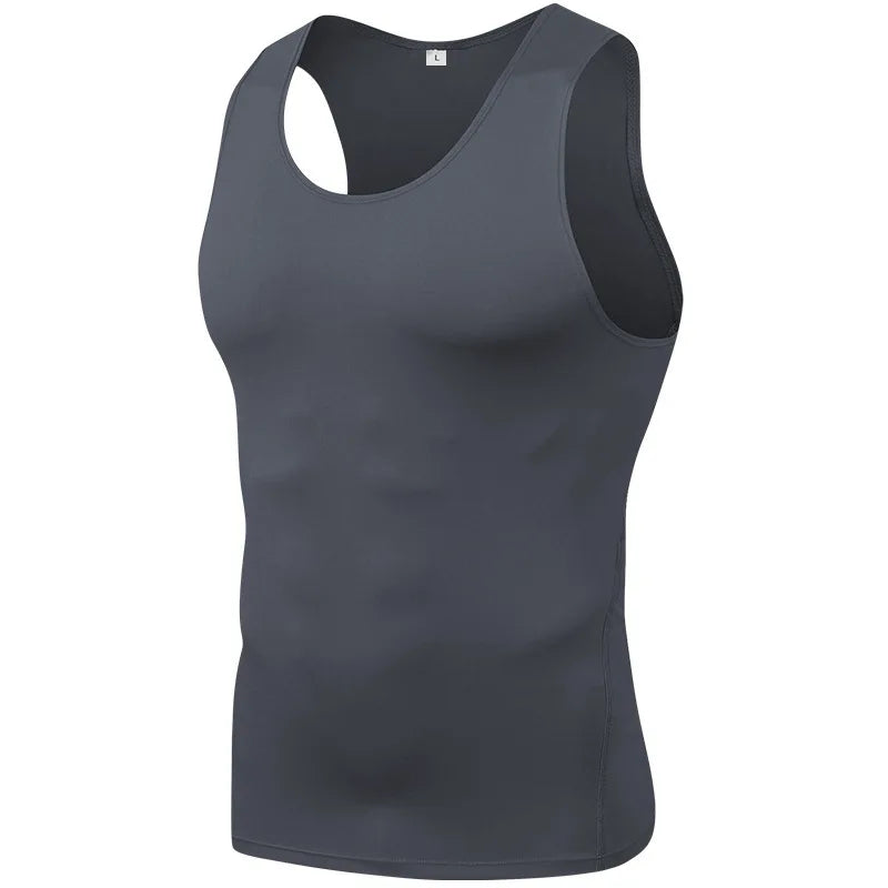 Herren Kompressionsshirt Ärmelloses Tanktop Herren Schnelltrocknend Workout Fitness Gym Baselayer Unterhemd Bodybuilding Laufweste