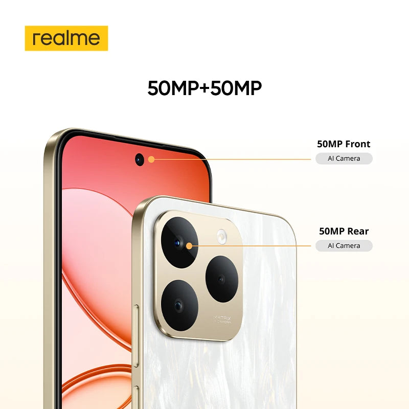 realme 15T 5G Smartphone NFC Dimensity 6400 Max Chipsatz Zwei 50MP Kameras 6.57" 120Hz AMOLED Display 7000mAh Akku 60W Ladung