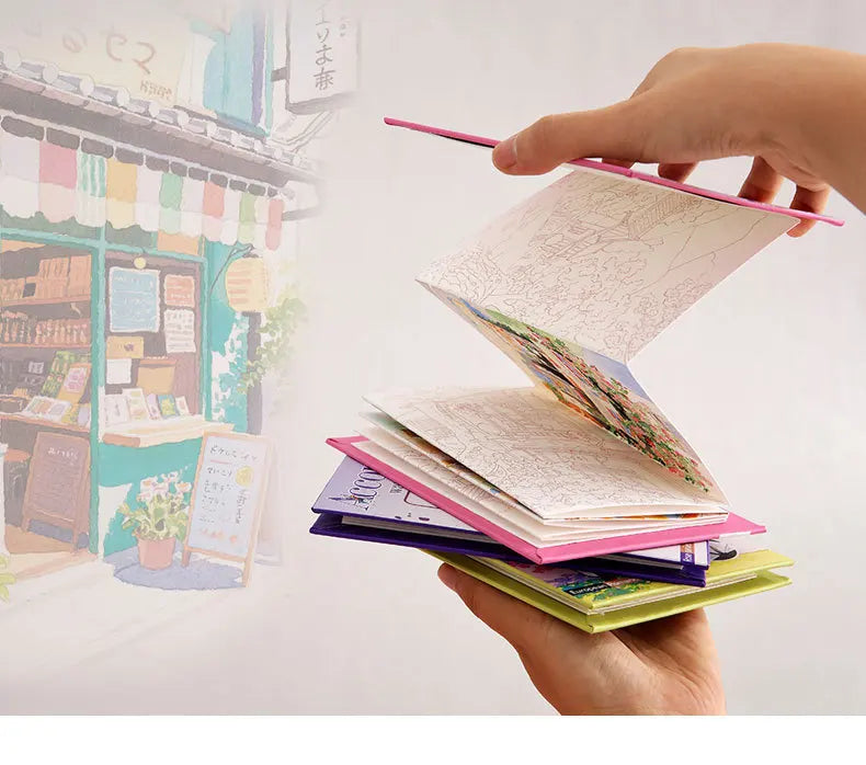 Aquarell-Malbuch mit integrierter Palette, Pop-up-Papier und Farben – Geschenk für junge Künstler und Doodle-Liebhaber