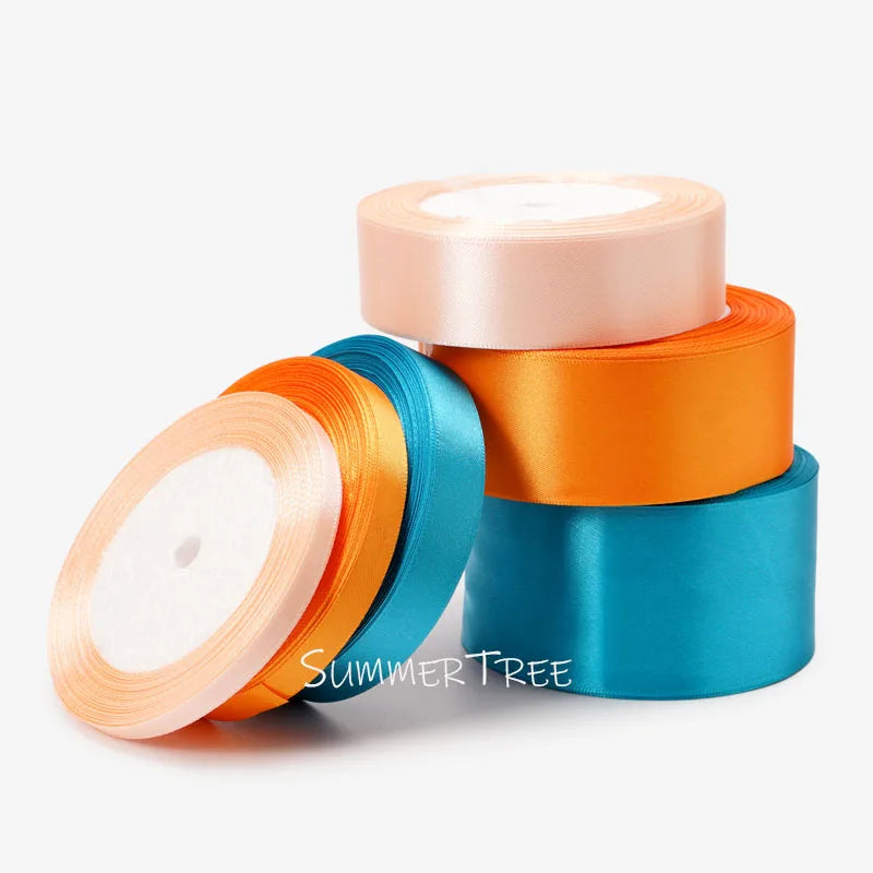 Satinband 25 Yards 6 mm - 50 mm Schleife Geschenkverpackung Schleife Handmade DIY Basteln Halloween Weihnachten Hochzeit Geburtstag Party Dekoration