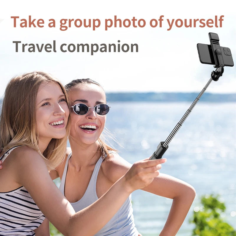 MEUYAG Tragbares, faltbares Selfie-Stick-Stativ mit Aufhelllicht und kabelloser Bluetooth-Fernbedienung für Telefone