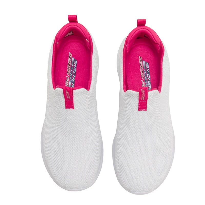 Skechers Bob's Sport Casual Shoes Chaussures décontractées respirantes, confortables et légères pour femme, chaussures de marche extérieures, chaussures de sport 117572-Wht