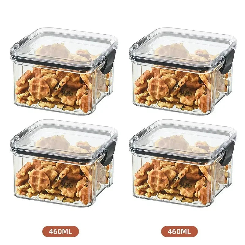 Bocaux scellés de 460 à 1800 ml, organisateur de cuisine pour le stockage des céréales, grand réservoir en plastique, boîte de rangement étanche à l'humidité, bocaux à condiments ménagers
