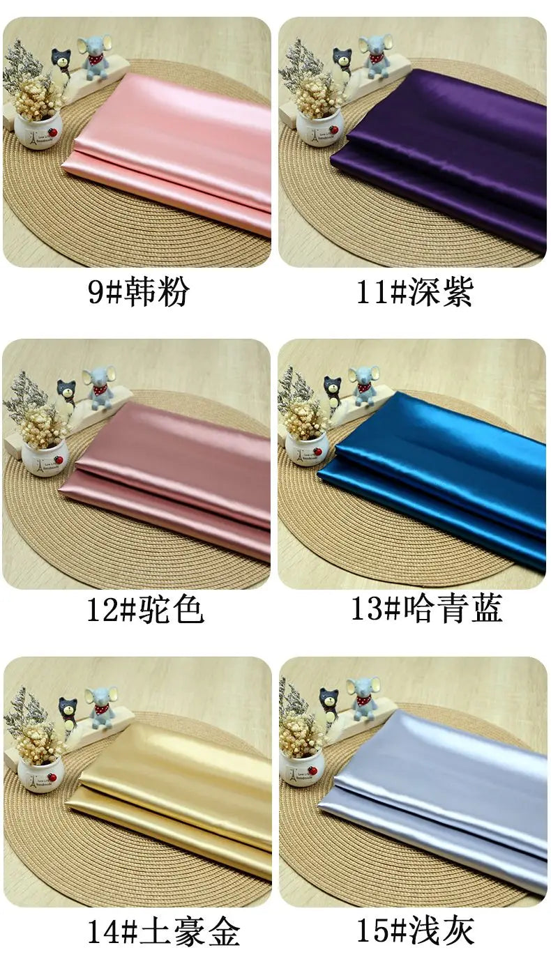 Tissu Satin Micro Élastique Haute Densité Au Mètre pour Vêtements Robes Pyjamas Costumes Couture DIY Doux Lisse Opaque Brillant