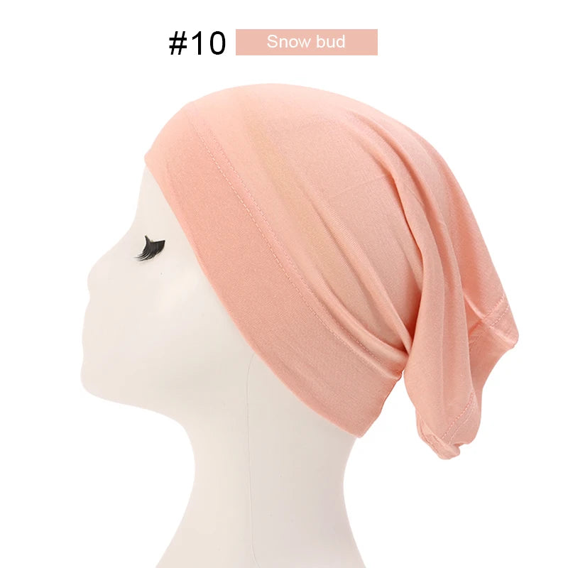 Bonnet Hijab Musulman Turban Foulard Coton Modal Voile Uni Casquette Sous Écharpe Musulmane Femme Foulard Turban Hijabs Chapeau Islamique