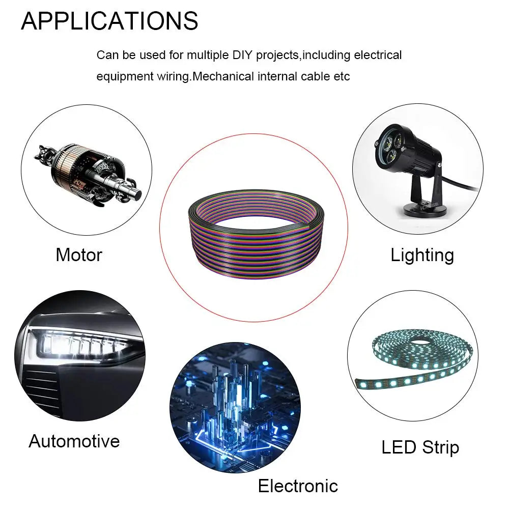 DC 12V 4Pin Extension Power Cable 5m 10m 20m 50m LED Connect Wire Tinned Copper Electrical Cord For SMD2835 5050 LED Strip Light