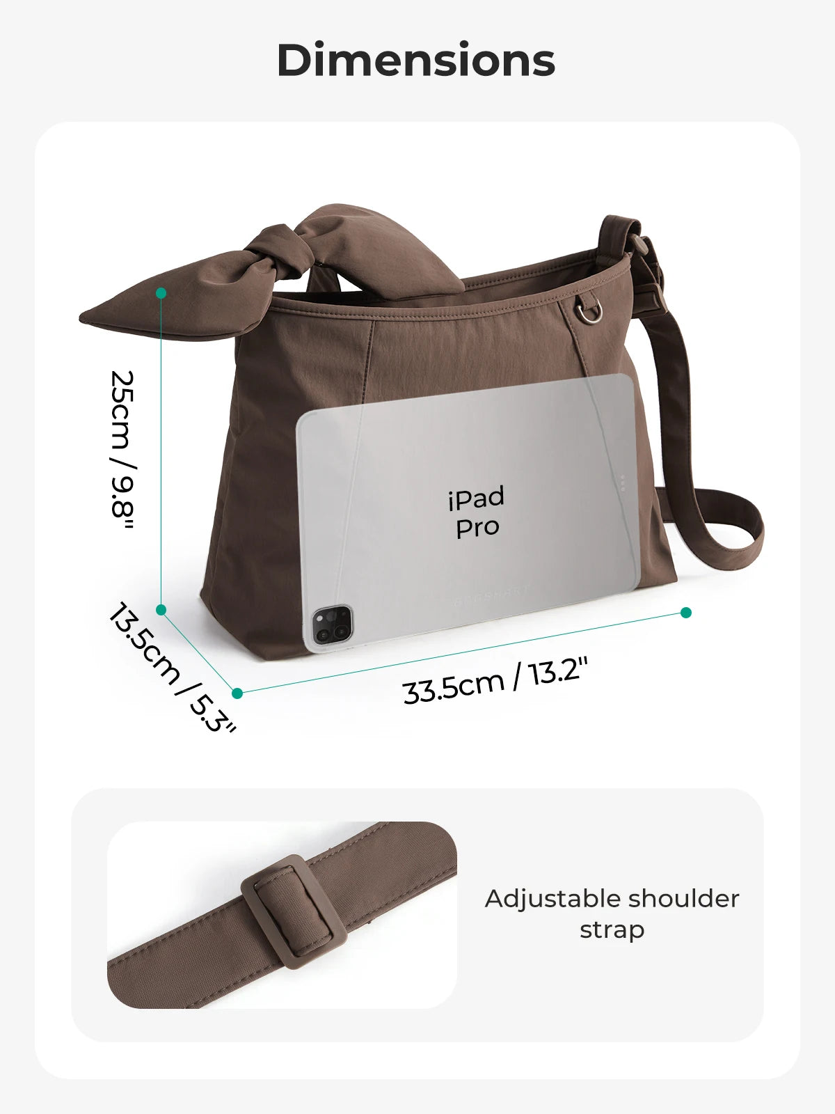 Sacs à bandoulière BAGSMART pour femmes, sac fourre-tout polyvalent léger et décontracté, sac à bandoulière pour le travail, sac hobo sous l'épaule
