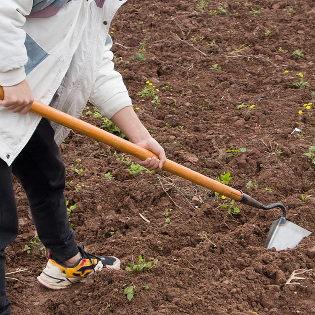Small Tip Hoe Triangle Plowing Hoe Agricultural Land Turning Loose Soil Hoe Hand Plow/Manual Plough Rake Hoe Garden Tools