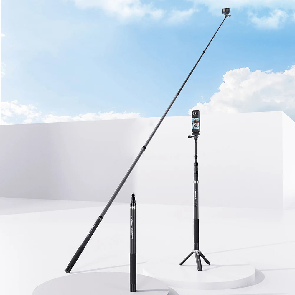 Invisible Selfie Stick Carbon Fiber Extension Pole Adjustable Hand Grip for Insta360 X5 X4 X3 for OSMO for GoPro Hero