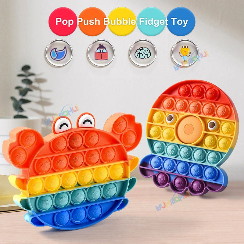 Regenbogen Pop Push Bubble Fidget Anti Stress Spielzeug für Erwachsene Kinder besondere Bedürfnisse sensorisches Spielzeug interaktives Spielzeug für Kinder