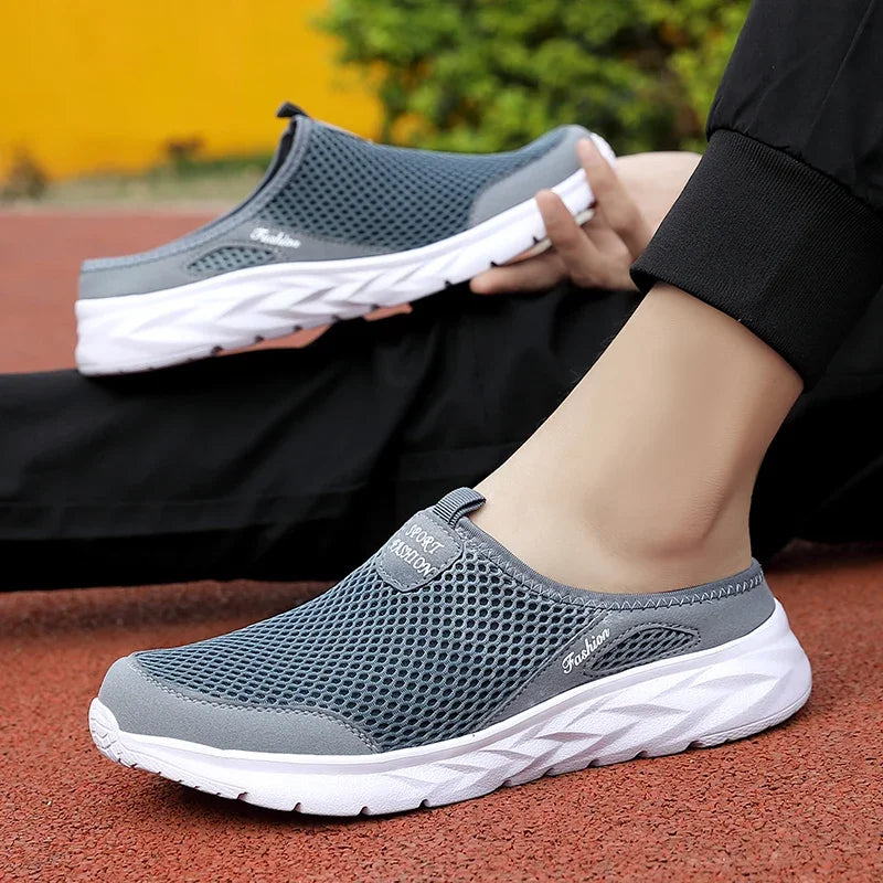 MAEDEF Summer Outdoor High Quality Anti-slip Men Leisure Shoes New 2024 Mesh Breathable Soft Comfortable  Flat-bottomed Slippers