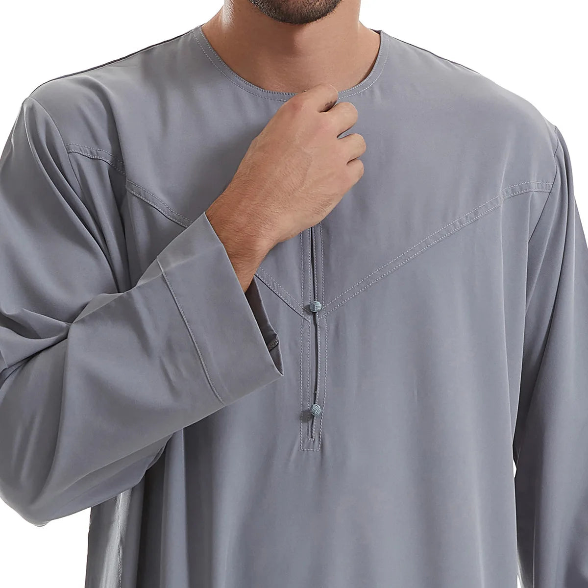 New 2024 Eid Muslim Islamic Middle East Abaya Dubai Malaysia Loose Gown Button Shirt Men Clothing Jalabiya Abayas Ramadan Caftan
