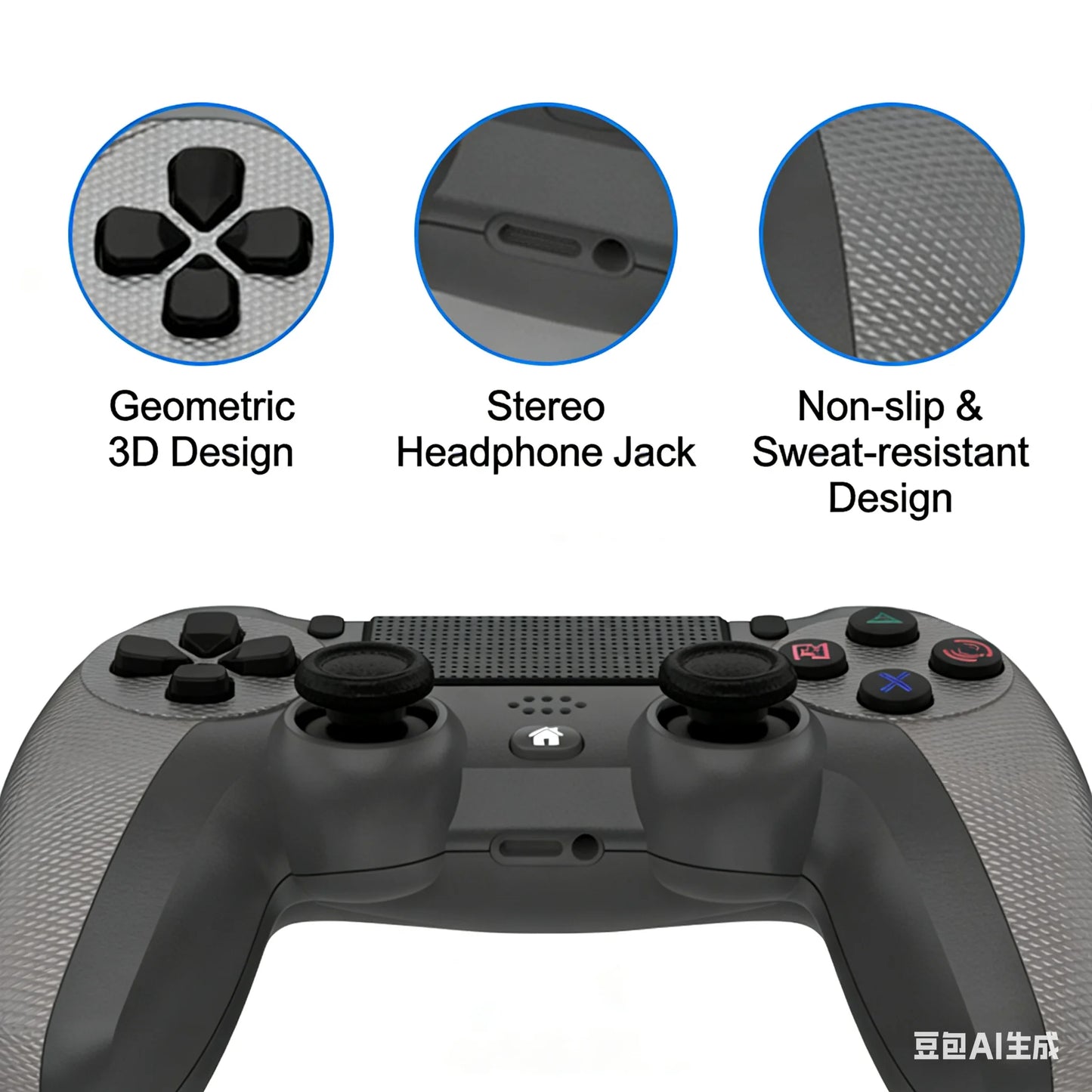 Kabelloser Controller für PS4 V2 Playstation 4 Remote Game Joystick LED-Schild Kompatibel mit PS4 Command Console