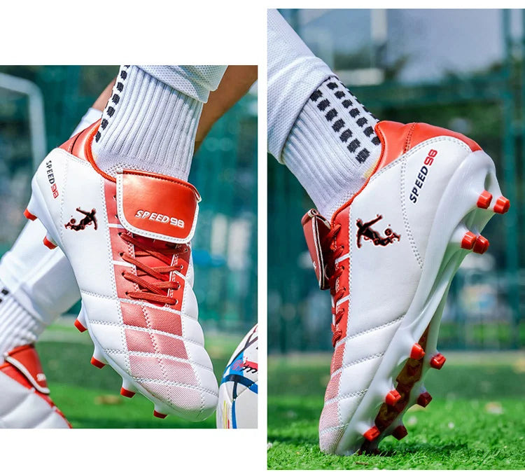 Chaussures de football homme crampons FG/TF, respirantes, professionnelles, pour gazon, antidérapantes, à crampons longs, pour entraînement adulte en futsal