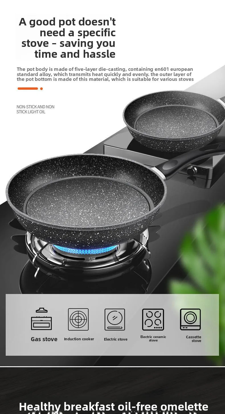 Mafestone Poêle Ménagère à Faible Fumée, Poêle à Crêpes, Poêle Plate pour Steaks, Poêle Antiadhésive Universelle pour Cuisinière