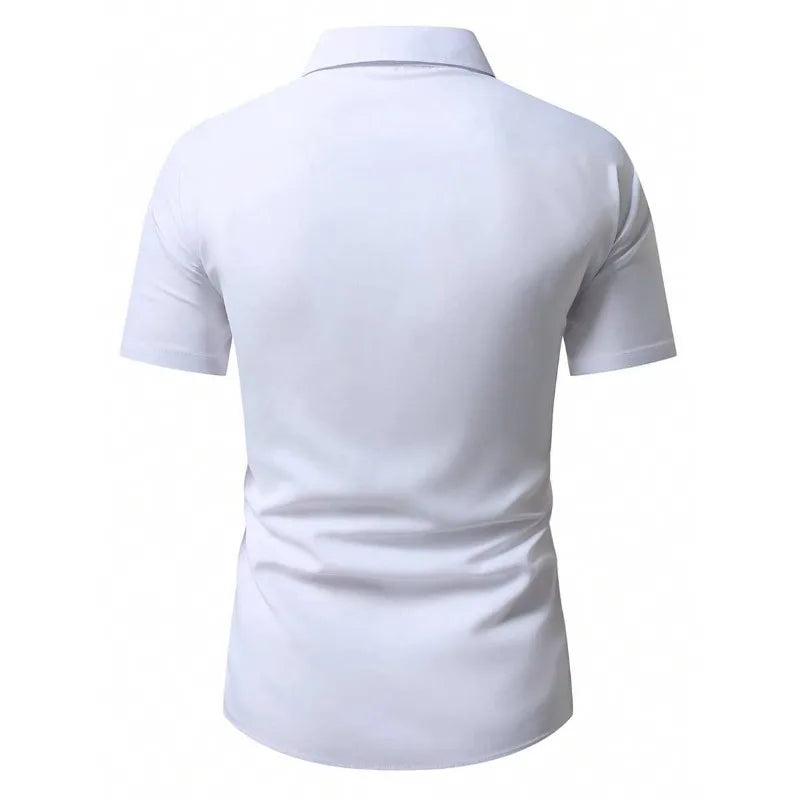 Frühling Sommer Neue Herrenkleidung Kurzarm 3D Digitaldruck Button-Down Hemd Herren Lässig Spell Color Shirt Tops