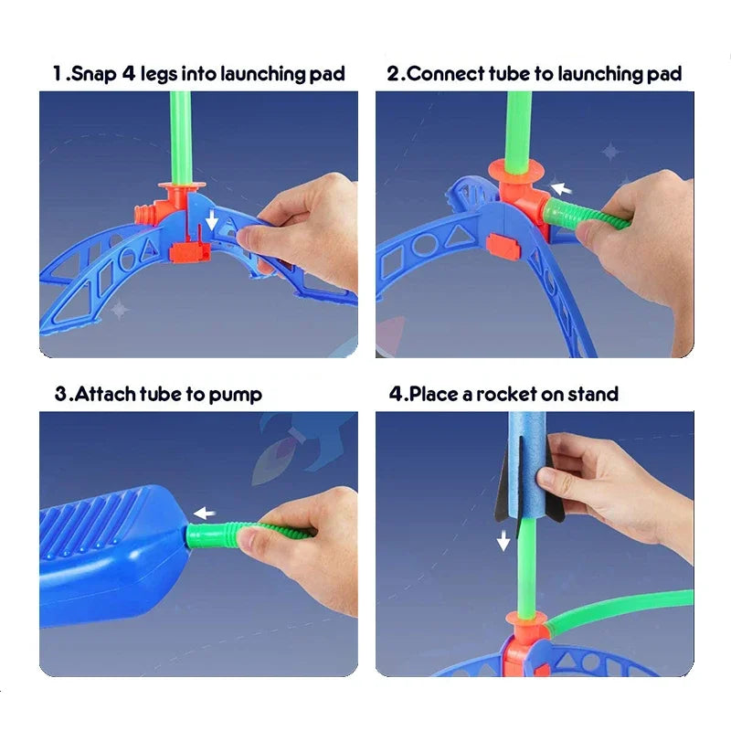 Fusée extérieure pour enfants, pompe à pied, costume de fusée planante à air comprimé, jeu de lanceur de fusée à air comprimé, cadeaux jouets pour enfants