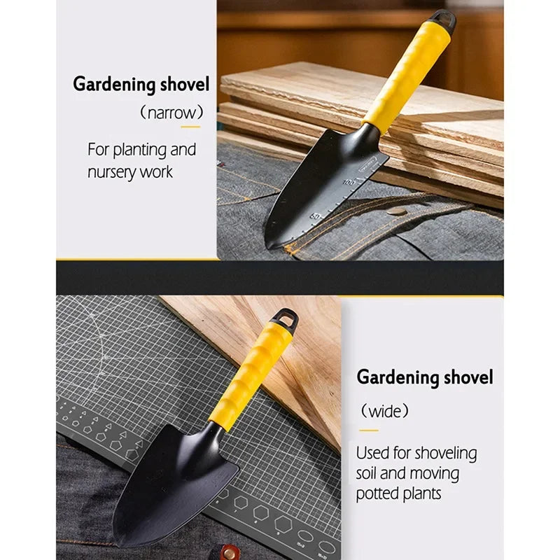 Ensembles d'outils de jardinage Deli, pelle, houe, râteau 1/3/4 pièces avec poignée revêtue de PP, outils de jardinage pour pelouse, ferme, transplantation, bonsaï