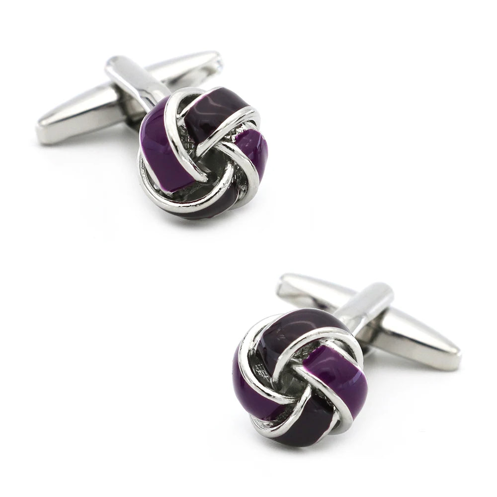 iGame Boutons de manchette nœud de mode en laiton de qualité design boule tressée pour mariage homme