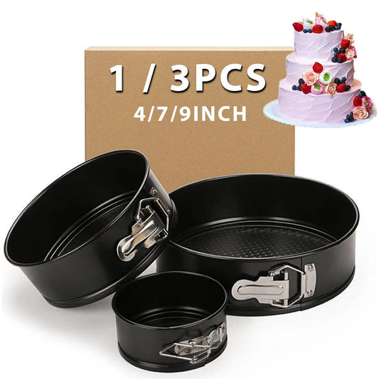 1PC, 3PCS Cake Pan Set, Round Nonstick Baking Pans Spring Form For Cakes, Cheesecake, Removable Bottom, Leakproof Bakeware Sets