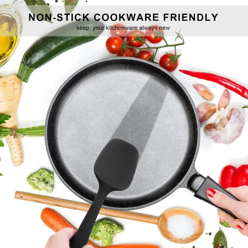 Lot de 6 spatules en silicone, de qualité alimentaire, antiadhésives, résistantes à la chaleur, pour cuisiner, pâtisser et mélanger