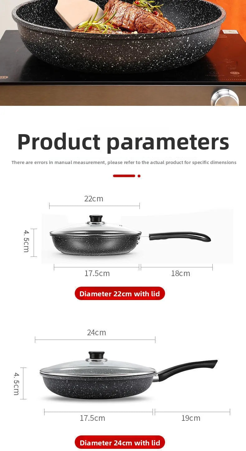 Mafestone Poêle Ménagère à Faible Fumée, Poêle à Crêpes, Poêle Plate pour Steaks, Poêle Antiadhésive Universelle pour Cuisinière