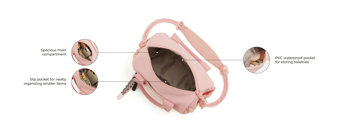 BAGSMART Boston Tasche für Damen, Mini-Reisetasche, Umhängetasche, wasserdicht, mit Nassfach, für Fitnessstudio, Reisen, Alltag, Strand, Wochenendausflug