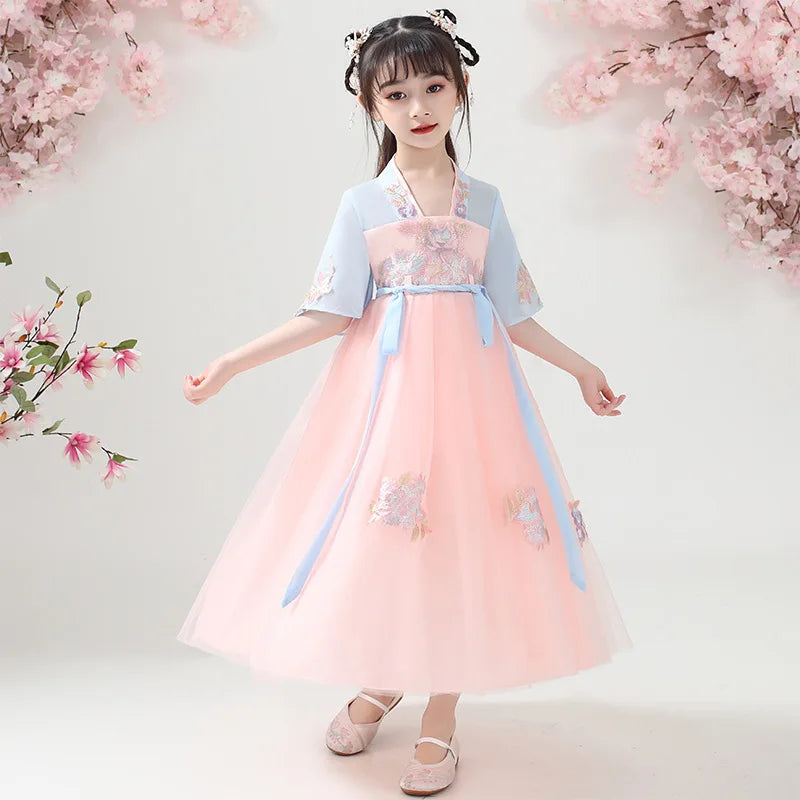 Robe chinoise Hanfu moderne pour fille, tenue d'Halloween de fée, Vêtements pour enfants, Vestidos, Costume traditionnel de Cosplay, Robes pour filles