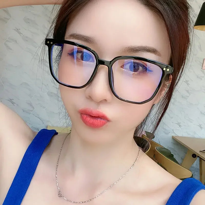 Lunettes de myopie élégantes à monture transparente pour femmes et hommes, anti-lumière bleue, carrées, avec dioptrie négative, monture optique