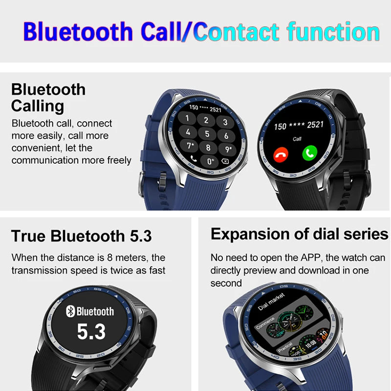 OPPO DT Watch X Montre Connectée Bluetooth avec Appel, 4 Go de Mémoire, Enregistrement, Lecture MP3+MP4, Son Surround Visuel 3D, Smartwatches Homme 2025 Nouveau