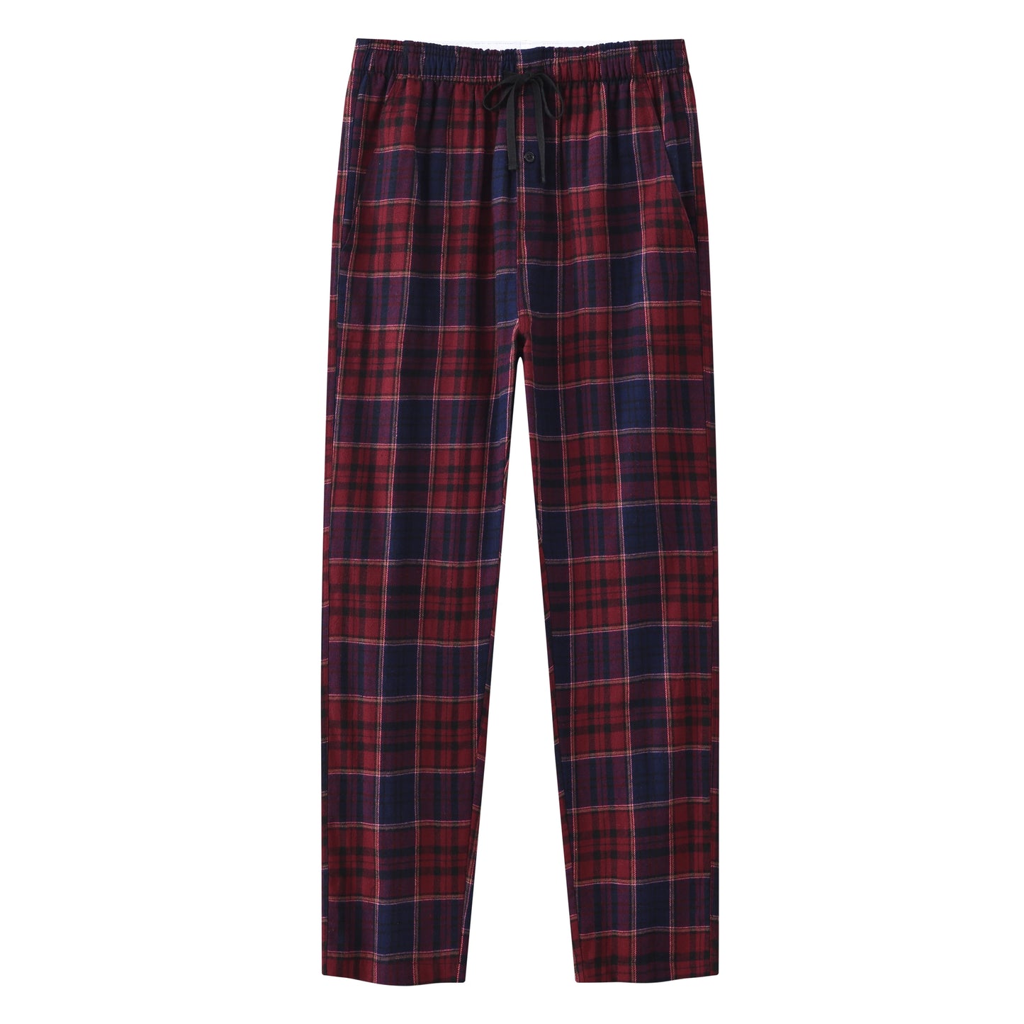 Pyjama Homme 3 Pièces Coton Carreaux, Pantalon de Pyjama Long Carreaux avec Taille Élastique pour Homme