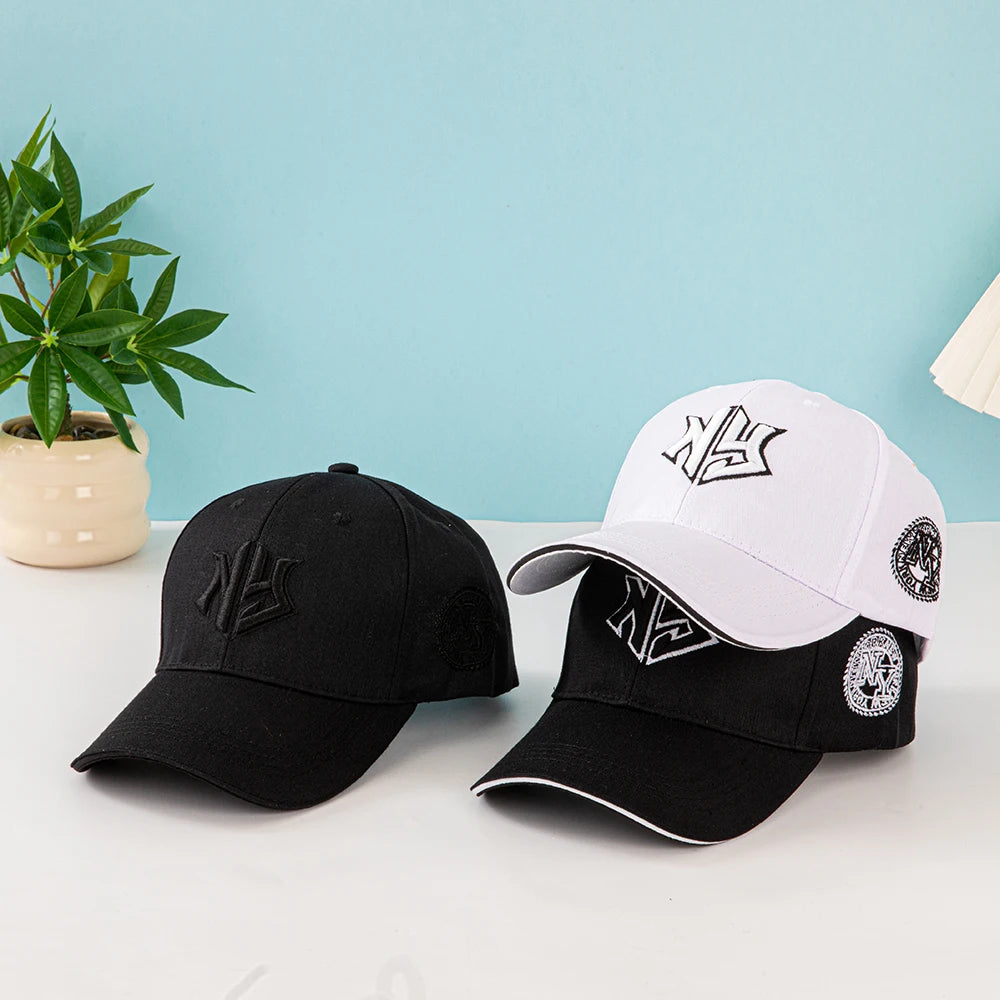1 Baseballkappe Unisex mit gesticktem New York Logo und Sternen – Leichte Kappe, dehnbar mit verstellbarer Schnalle für Outdoor-Aktivitäten