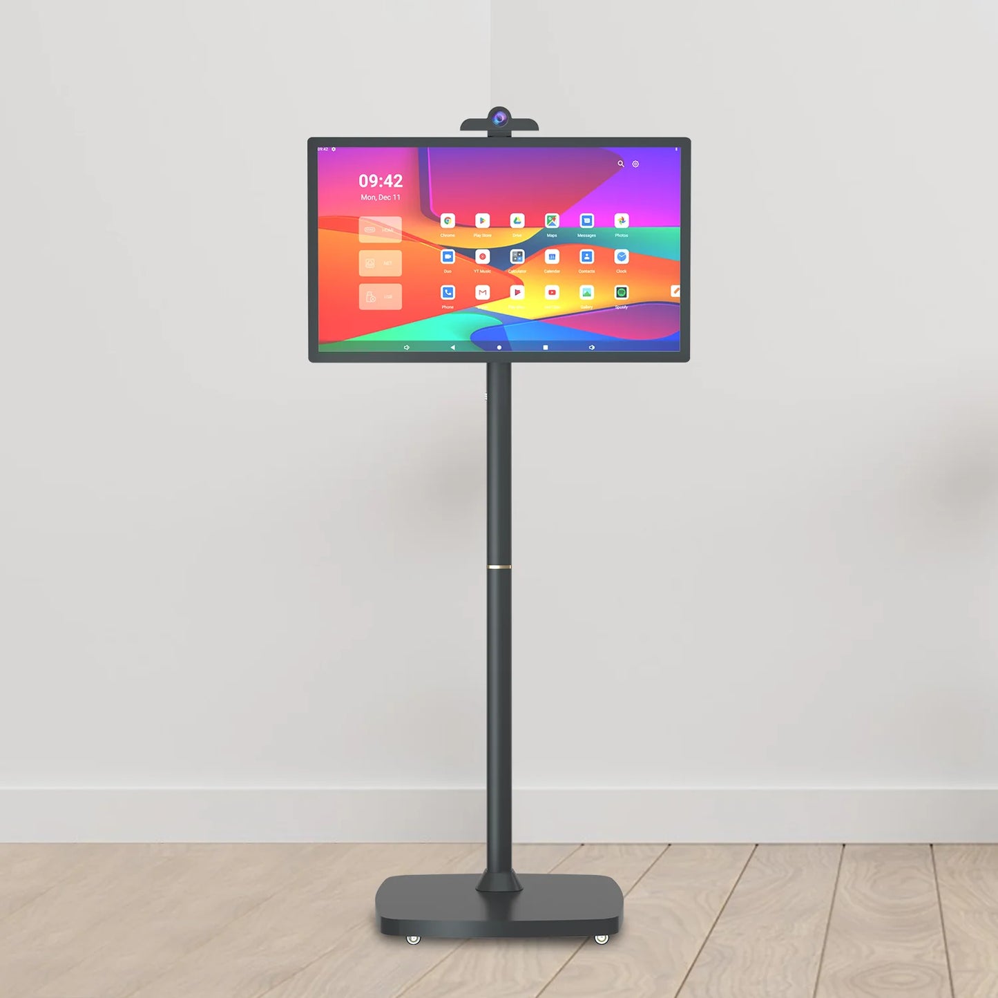 Téléviseur intelligent portable 27" – Moniteur publicitaire Android 10 rotatif avec batterie (support mobile, écran tactile Full HD)