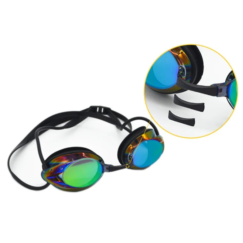 Schwimmbrille für Herren und Damen, High Definition, wasserdicht, Antibeschlag, galvanisierte Gläser, Erwachsene, Brille, Sportbekleidung