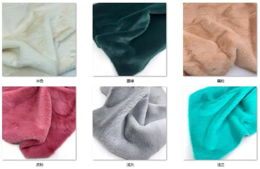 10mm Pile Length Fur Fabric Polyester Imitation Fur Fabrics Handmade DIY Encryption Thickening Fake Rabbit Hair Fur Plush Fabric