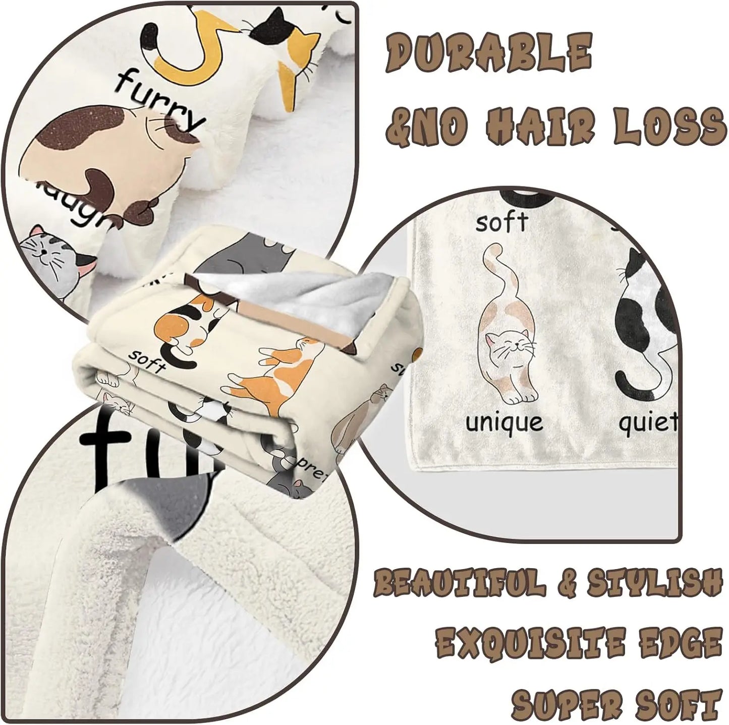 VIKAMA Cartoon Cat Flannel Blanket, Suitable for All Seasons, Soft Cat-patterned Office Nap Blanket and Home Gift Blanket