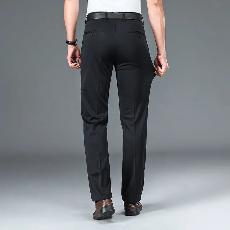Herren große Größen klassische Anzughose hohe Elastizität knitterarm elegant leger gerades Bein Business Alltagshose