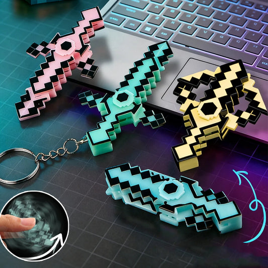 2-in-1 Sword Transform Bow Arrow Hand Spinner Keychain EDC Fidget Toys For Autism ADHD Adult Kids Funny Fingertip Toys Gifts
