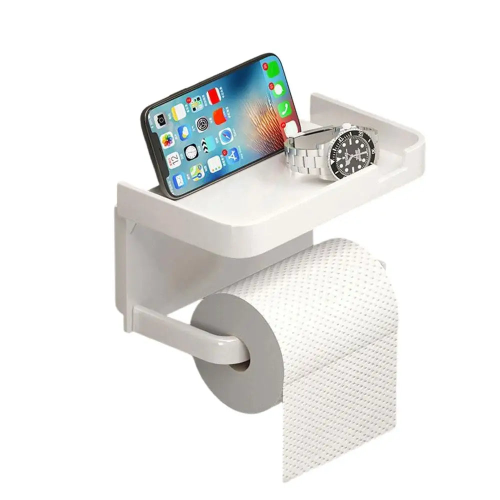 Boîte à Mouchoirs Salle de Bain Étagère Rangement Domestique Support Papier Toilette Salle de Bain Organisateur de Toilette Boîte à Mouchoirs Murale Sans Perçage