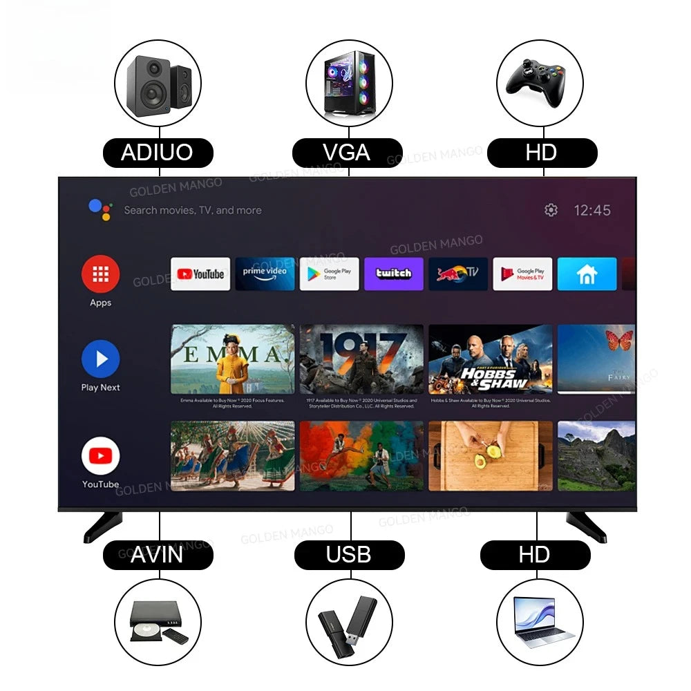 OEM 43/55/65/70 Zoll Android Smart TV - 4K UHD FHD Google TV für Hotelgewerbe, WiFi & HDMI