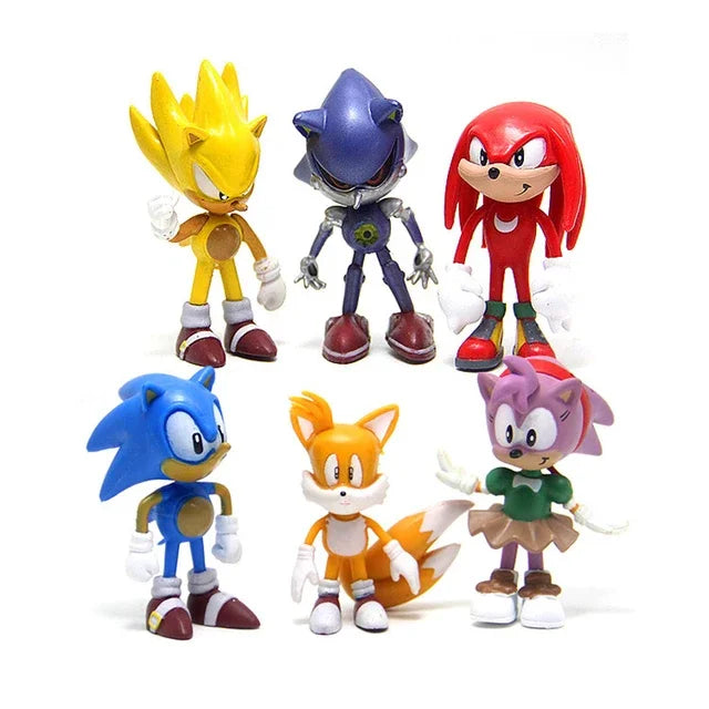 6Pcs/Set 6-7cm Sonic Figures Toy Pvc Toy Shadow Tails Characters Figure Toys For Children Animals Toys Set