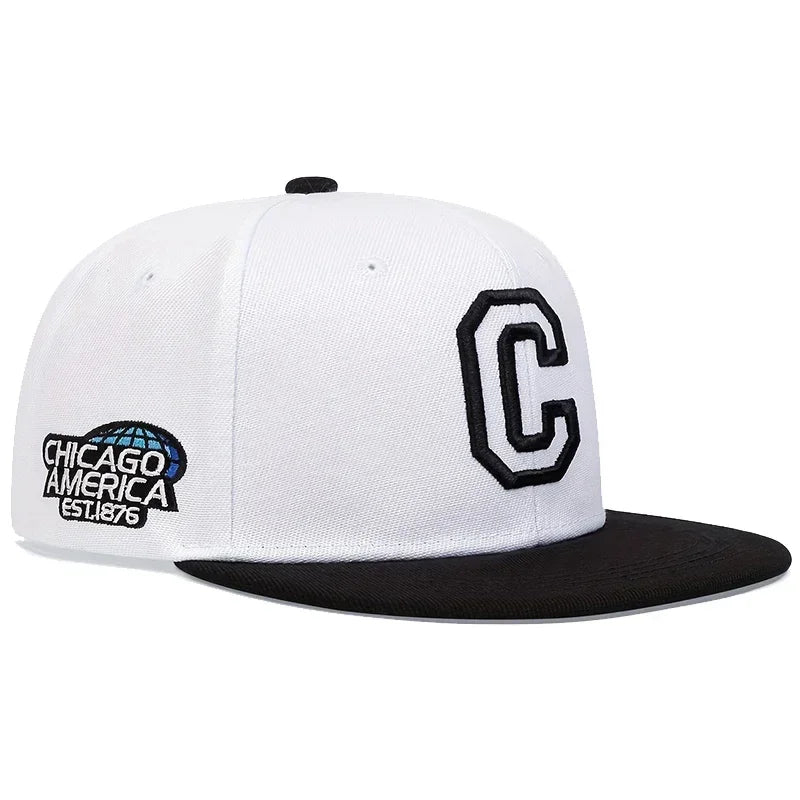 Unisex C-Buchstabenstickerei Seite CHICAGO Hip-Hop Hüte Frühling Herbst Outdoor Verstellbare Casual Baseball Caps Sonnenhut